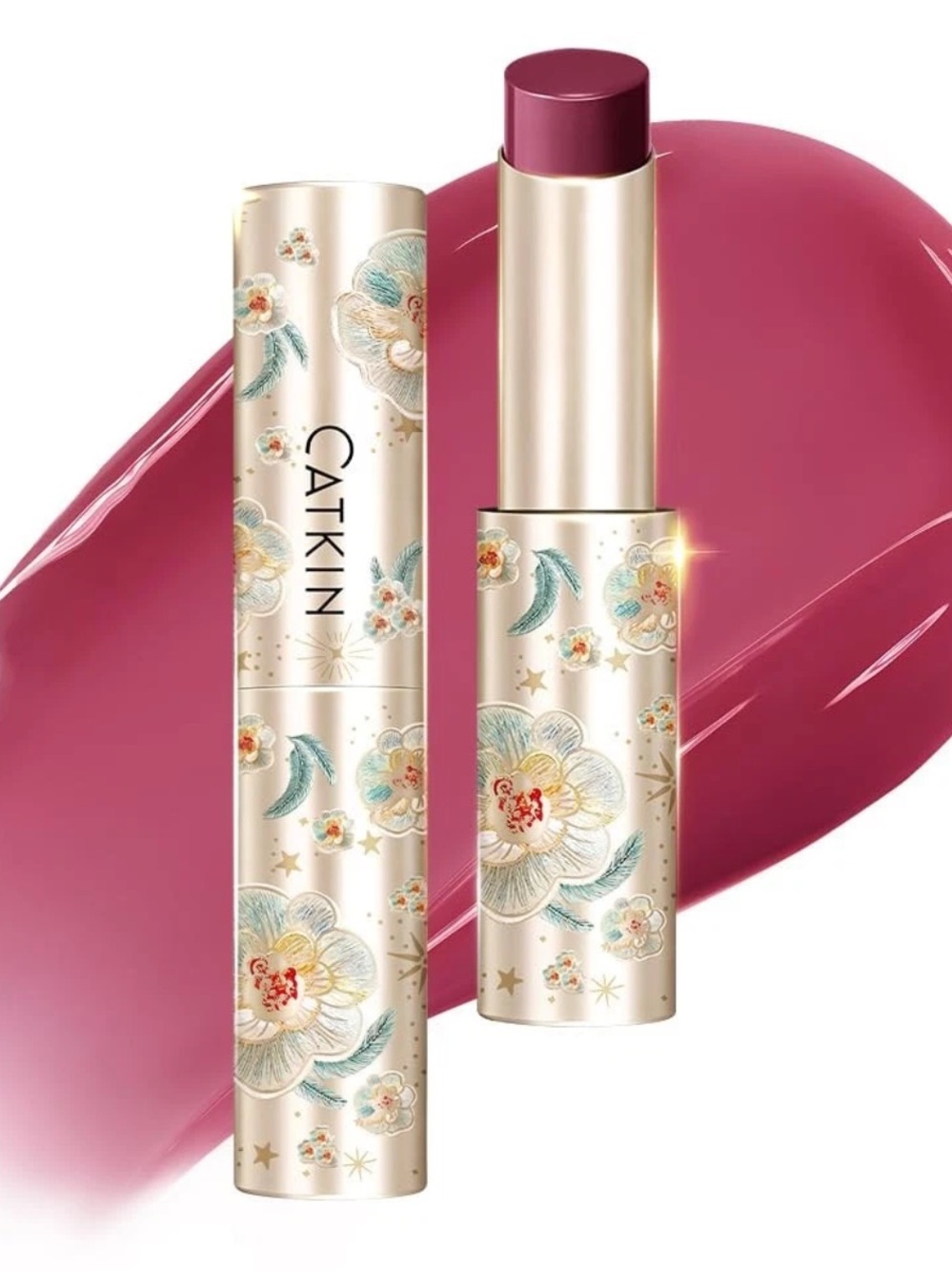 CATKIN Glossy Ultra Hydrating Plumping Tinted Lip Balm in Violet.